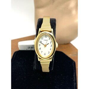 Timex Women's Watch T21872 Cavatina Oval Petite 18mm Quartz Gold Expansion Band